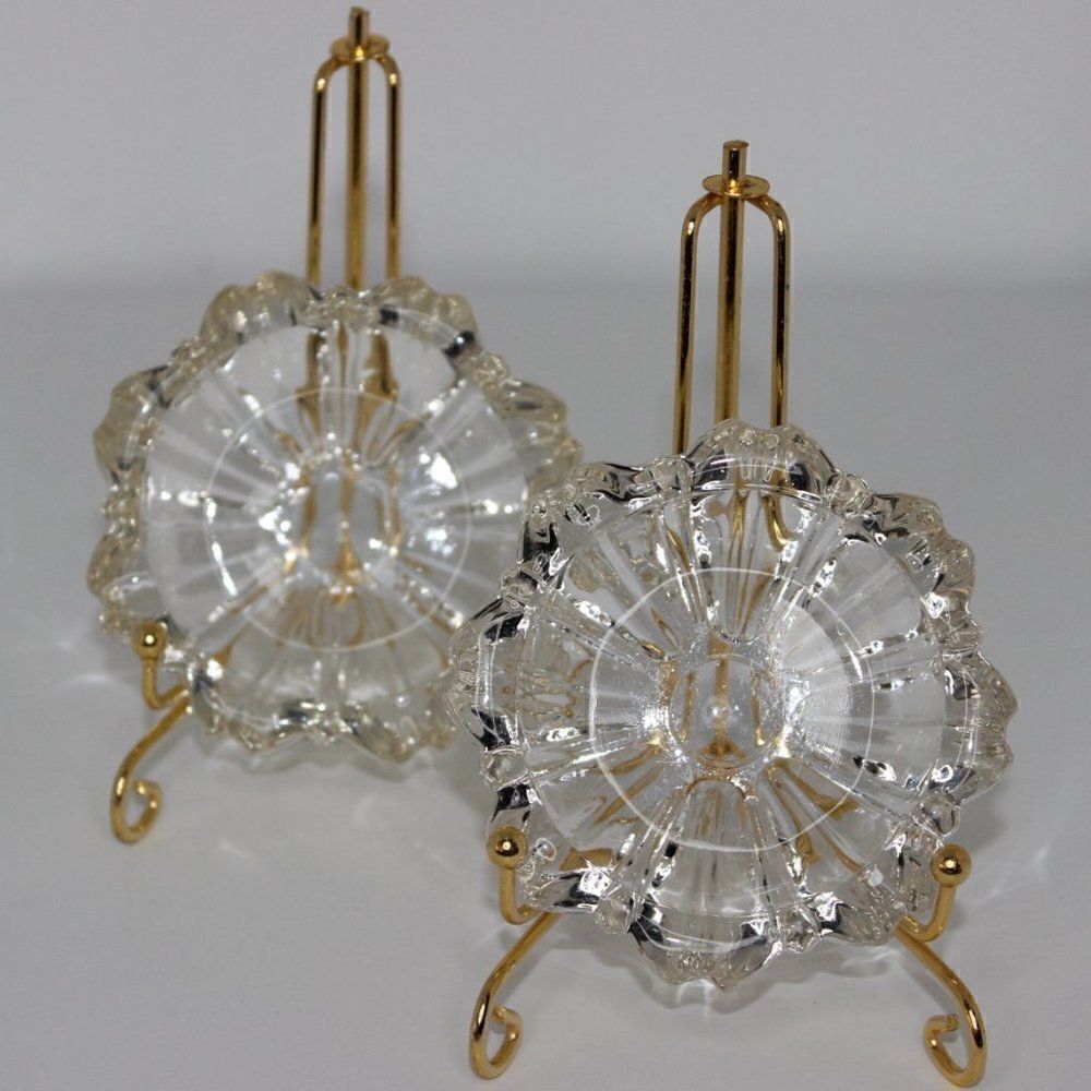 Vintage Glass Ashtray Round Shape/Trinket Holder/Trinkets Bundle of 2